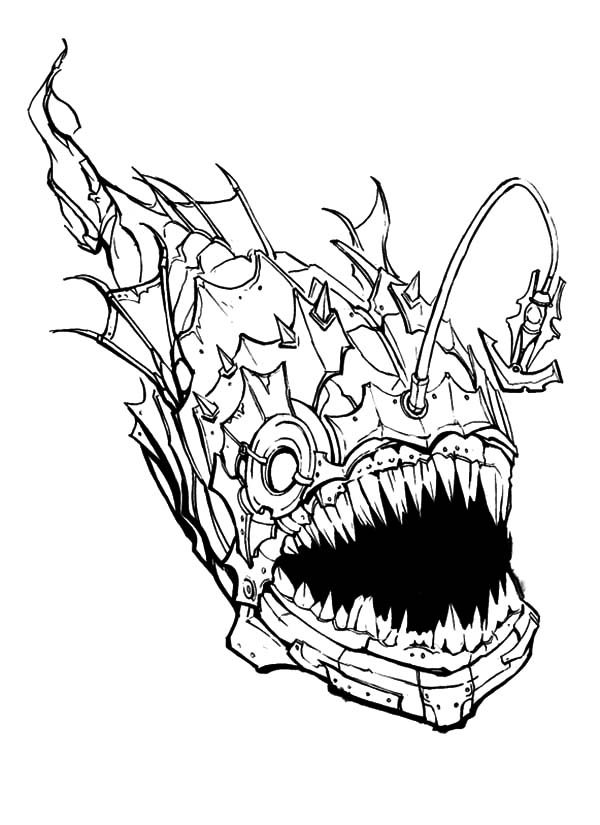 Creepy Angler Fish Coloring Pages | Best Place to Color
