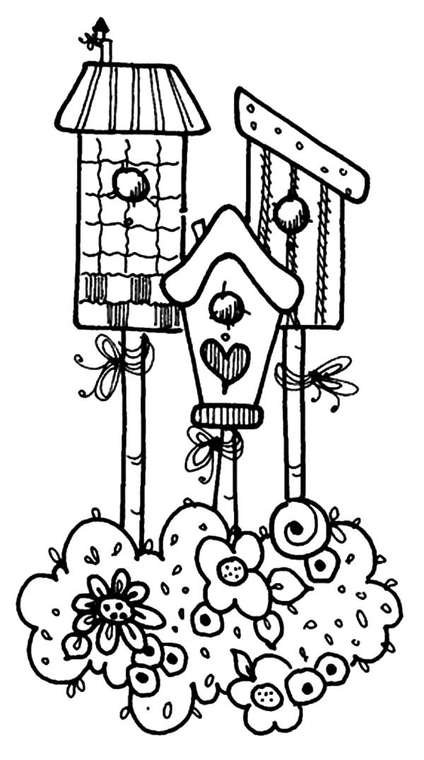 Magnificent Bird House Design Coloring Pages | Best Place to Color