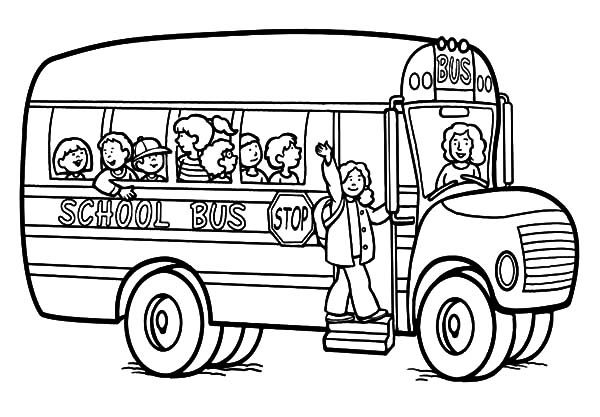 Woman School Bus Driver Coloring Pages