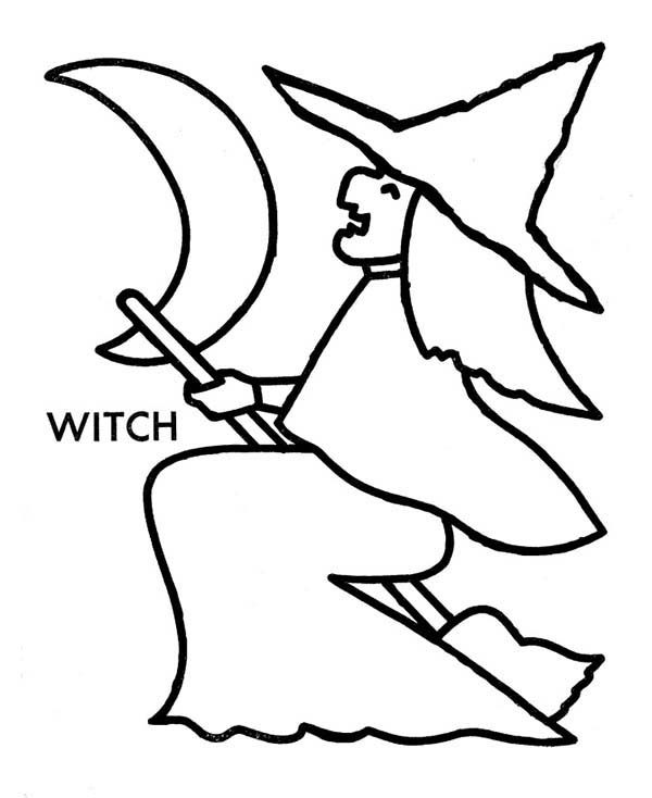 simple witch coloring pages - photo #15