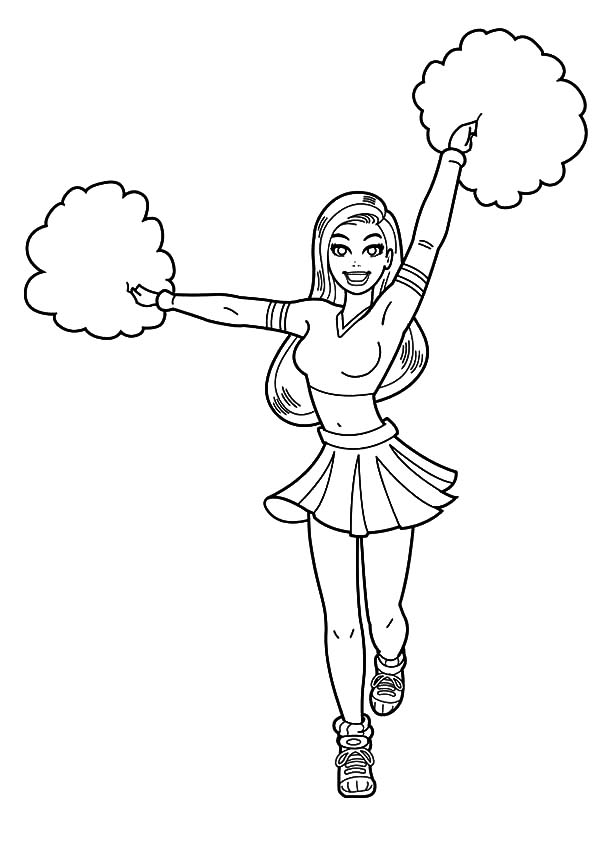 Free Coloring Pages Cheerleader Coloring Pages