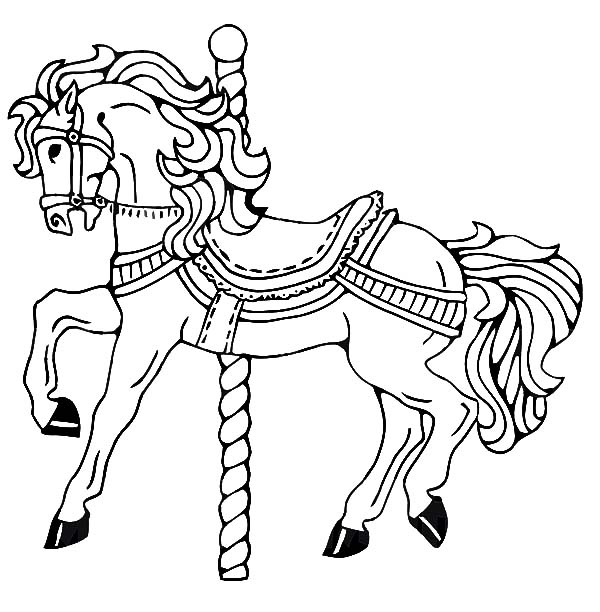 Flying Carousel Horse Coloring Pages | Best Place to Color