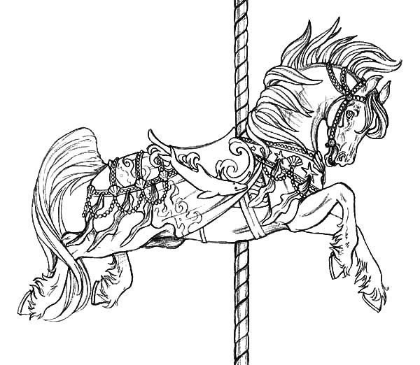 Flying Carousel Horse Coloring Pages | Best Place to Color