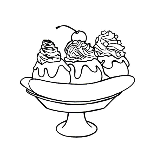 Banana Split For Dessert Coloring Pages Best Place to Color