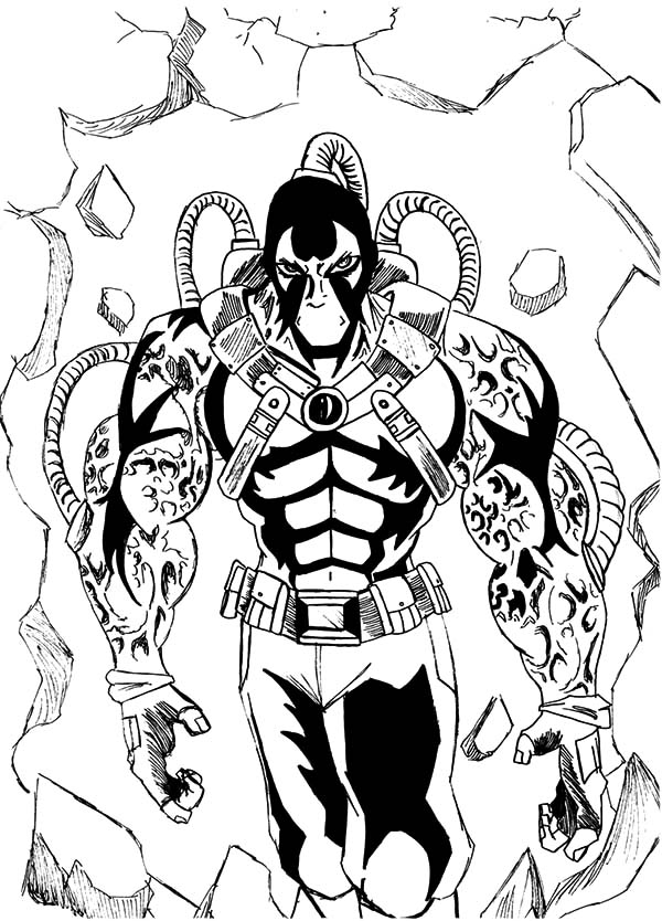 Bane Batman Walking Through The Wall Coloring Pages : Best ...
