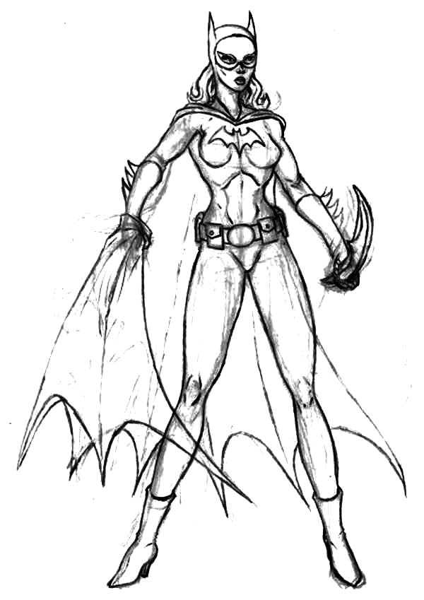 Batgirl, : Batgirl Sketch Coloring Pages