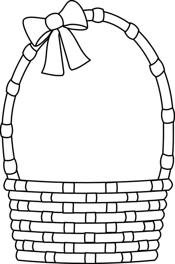Empty Apple Basket Decorated With Ribbon Coloring Pages Best Place To