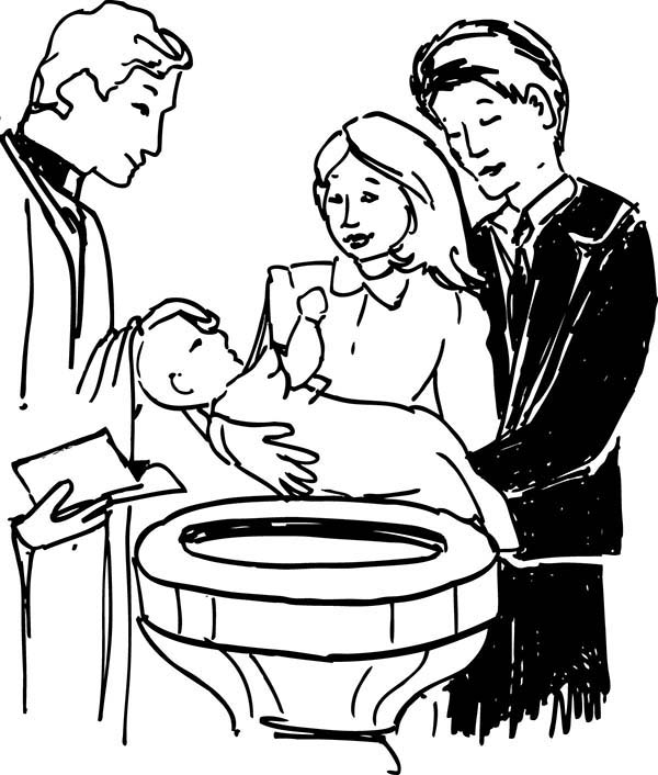 Baptism, : Little Kid Baptism Coloring Pages