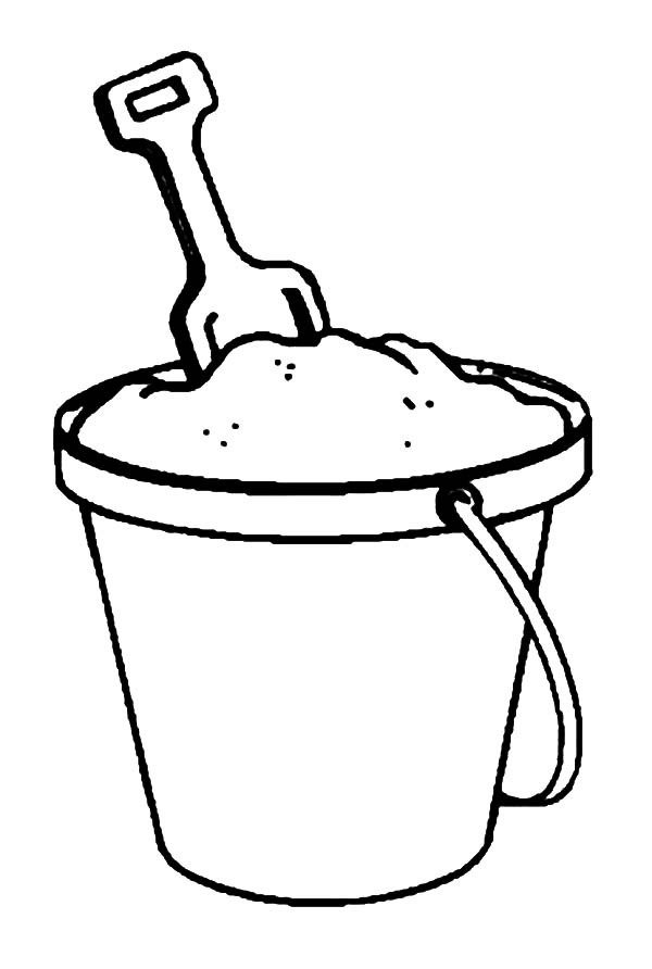 Beach Bucket Full Of Sand Coloring Pages Best Place To Color