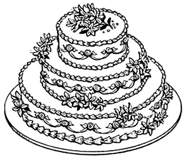 Beautiful Wedding Cake Coloring Pages  Best Place to Color