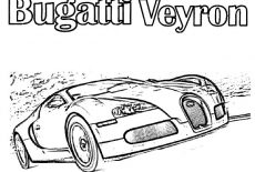 Bugatti Car, Bugatti Car Veyron On The Road Coloring Pages: Bugatti Car Veyron on the Road Coloring Pages