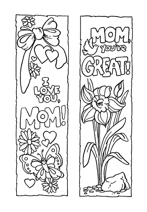 Mother’s Day Bookmarks Coloring Page Best Place to Color