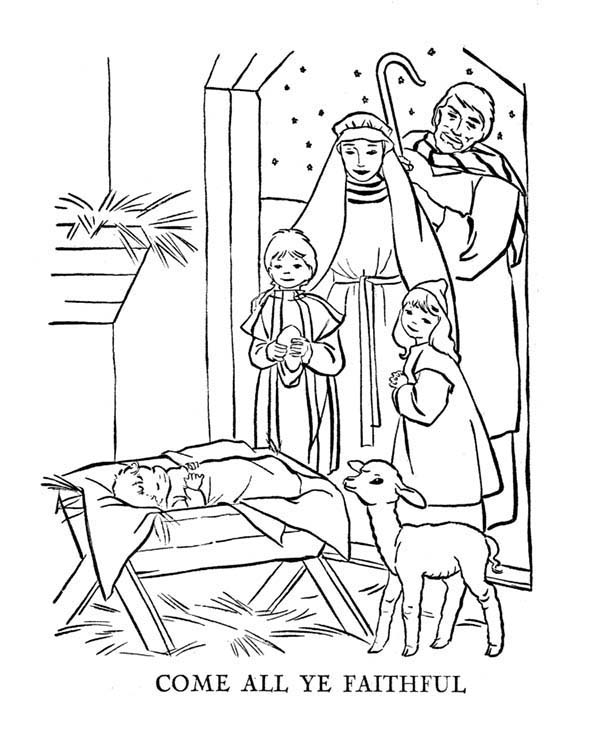 Jesus Lay In A Manger Bible Christmas Story Coloring Pages | Best Place