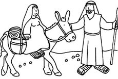 Bible Christmas Story, Joseph And Mary Bible Christmas Story Coloring Pages: Joseph and Mary Bible Christmas Story Coloring Pages