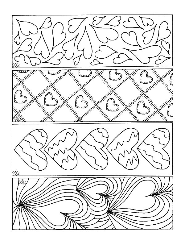 Bookmarks, : Love Theme Bookmarks Coloring Pages