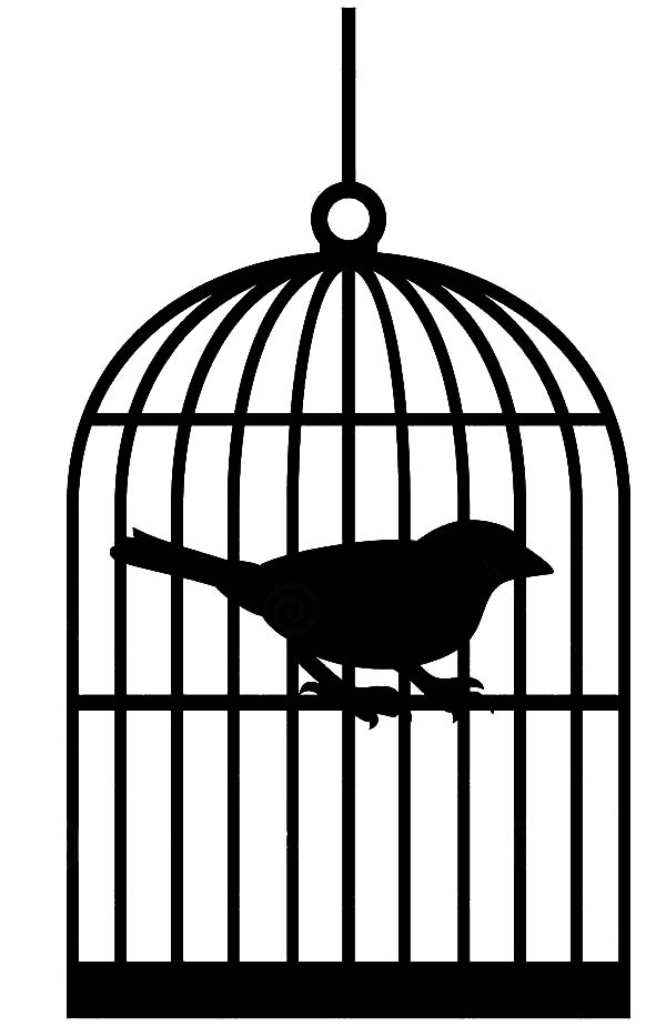 Simple Picture Of Bird Cage Coloring Pages | Best Place to Color