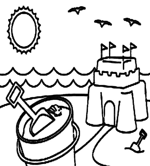 Download Summer Fun Sand Castle Beach Bucket Coloring Pages : Best ...