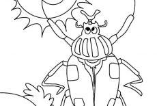 Beetle, The Sun Is Smiling To Beetle Coloring Pages: The Sun is Smiling to Beetle Coloring Pages
