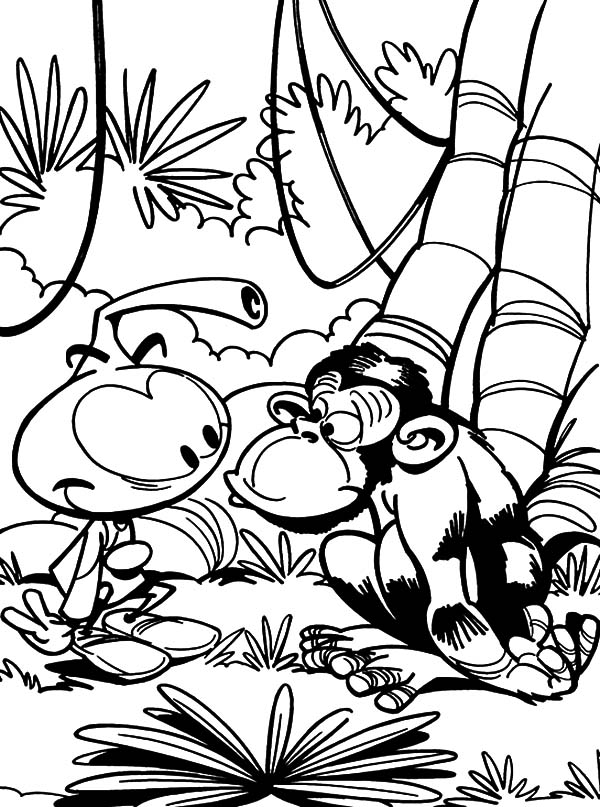 Snorkels, : A Monkey is Interested to Allstar in Snorkels Coloring Pages