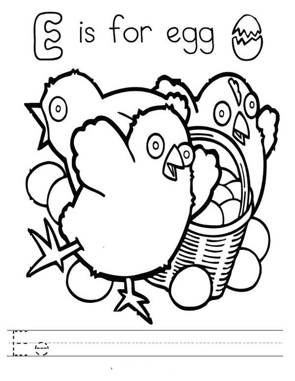 Learn Letter E Is For Egg Coloring Page Best Place To Color