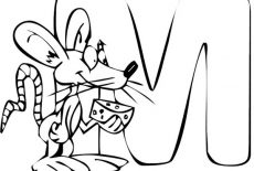 Letter M, Learn Letter M For Mouse Coloring Page: Learn Letter M for Mouse Coloring Page