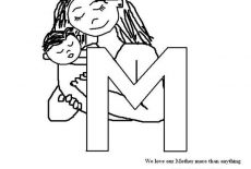 Letter M, Letter M Is For Mother Coloring Page: Letter M is for Mother Coloring Page