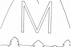 Letter M, Letter M Is For Mountain Coloring Page: Letter M is for Mountain Coloring Page