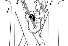 Letter M, Letter M Is For Music Coloring Page: Letter M is for Music Coloring Page