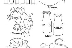 Letter M, Words Begin With Letter M Coloring Page: Words Begin with Letter M Coloring Page
