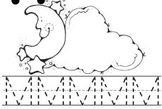 Letter M, Write Letter M For Moon Coloring Page: Write Letter M for Moon Coloring Page