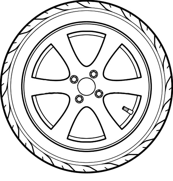 Car Tire Outline Coloring Pages | Best Place to Color