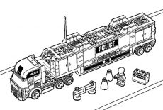 Car Transporter, Car Transporter Lego Police Truck Coloring Pages: Car Transporter Lego Police Truck Coloring Pages