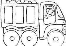 Car Transporter, Car Transporter Truck Bring Rocks Coloring Pages: Car Transporter Truck Bring Rocks Coloring Pages
