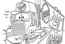 Car Transporter, Disney Cars Mack The Truck Car Transporter Coloring Pages: Disney Cars Mack the Truck Car Transporter Coloring Pages