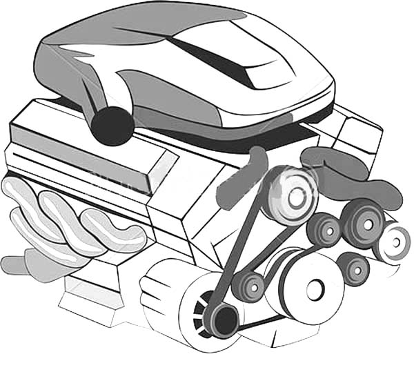 Car Parts Engine Coloring Pages | Best Place to Color