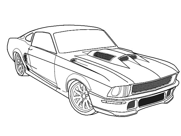 Fast Car Mustang Coloring Pages | Best Place to Color