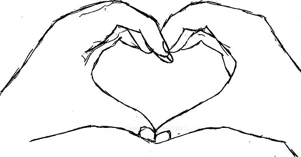 Heart Shaped Hands Coloring Pages | Best Place to Color