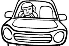 Car Driving, Taxi Driver Driving Car Coloring Pages: Taxi Driver Driving Car Coloring Pages